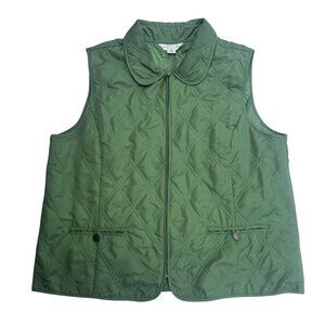 Christopher & Banks Green Down Quilted Vest Size XL